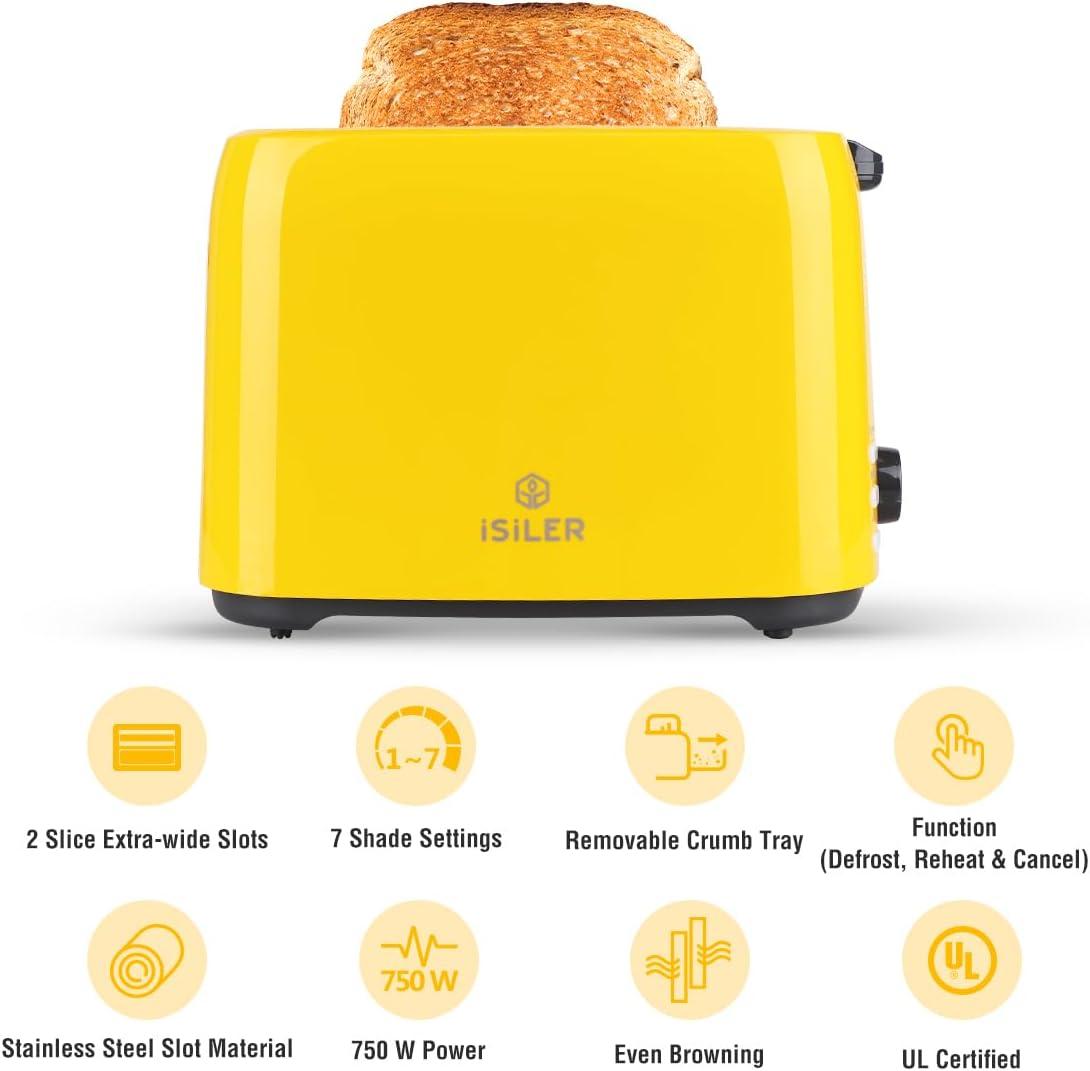 JADOOG 2 Slice Toaster, 1.3 Inches Wide Slot Bagel Toaster With 7 Shade Settings And Double Side Baking