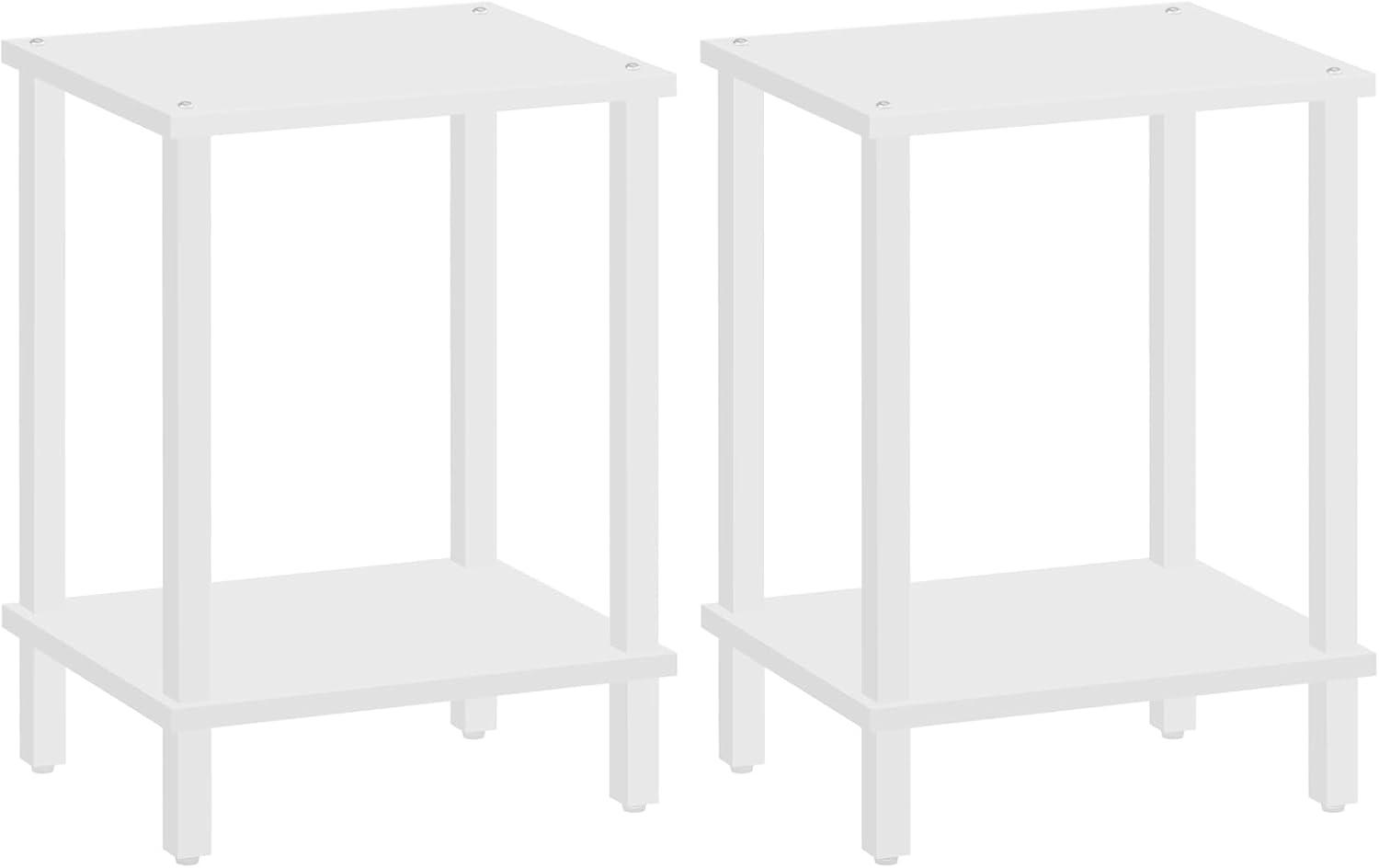 End Table, Set of 2, Side Table, Nightstand, 2-Tier Storage Shelf, Sofa Table for Small Space, Living Room, Bed Room TB01BW035