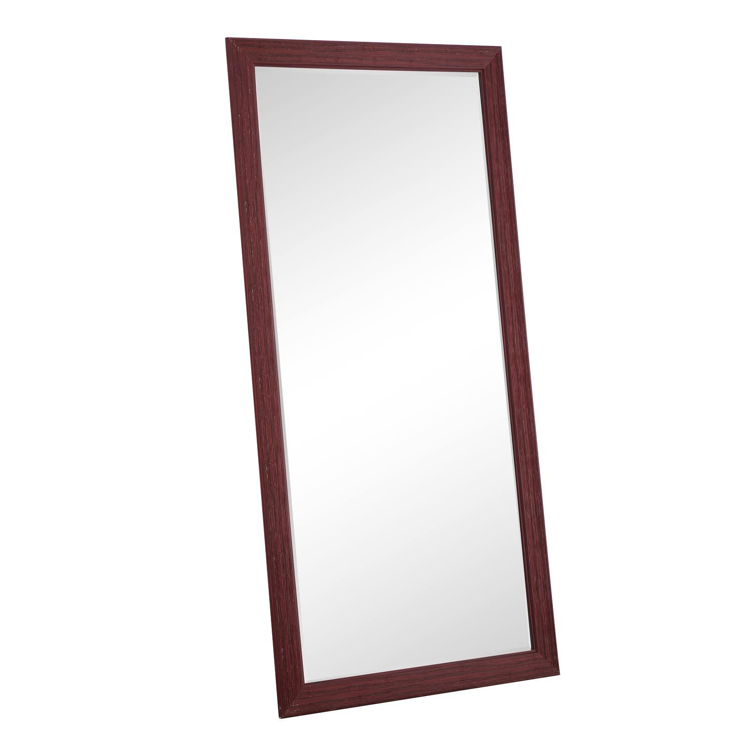 Rustic Green-Gray Full Length Wood Floor Mirror