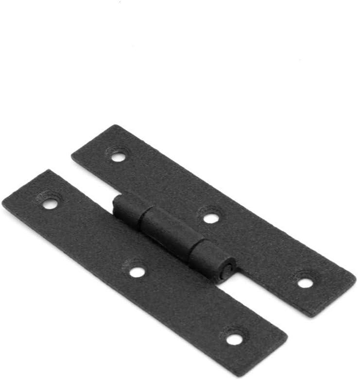 Black H Flush Hinge 3" L Wrought Iron with Hardware