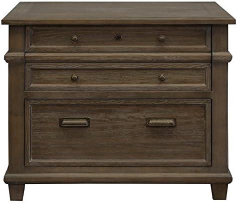 Carson Double Pedestal Desk Brown - Martin Furniture: Solid Wood, Veneers, No Assembly Required