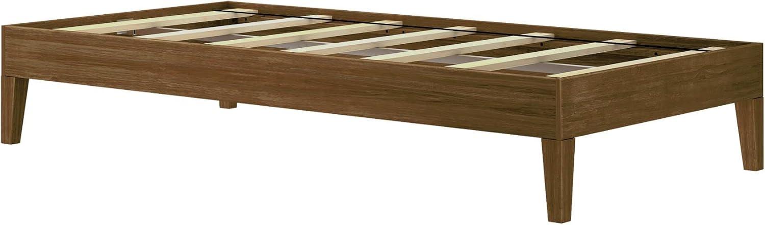 Plank+Beam Solid Wood Twin Size Platform Bed Frame, Matte Walnut