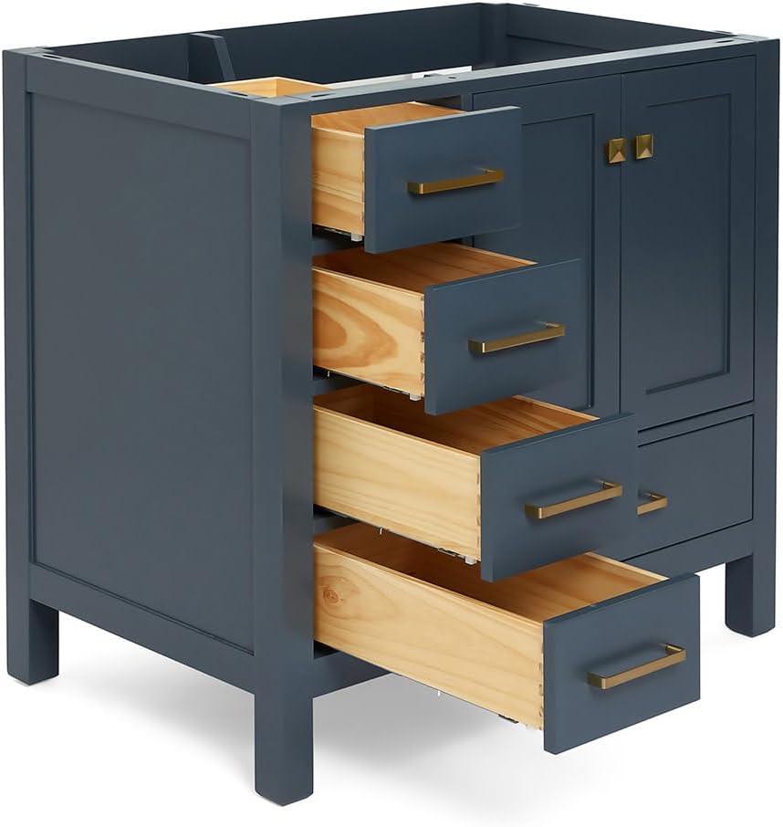 Ariel A037s-R-Bc Cambridge 36" Single Free Standing Wood Vanity Cabinet Only - Blue