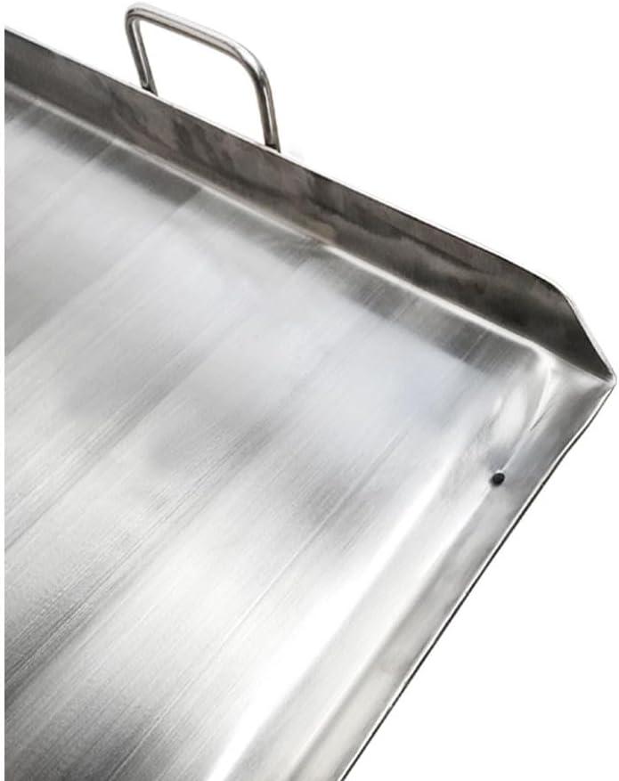 Heavy Duty 36" x 20" Stainless Steel Flat Top Griddle Grill Plancha for Triple Burner Extra Rib Double Bottom