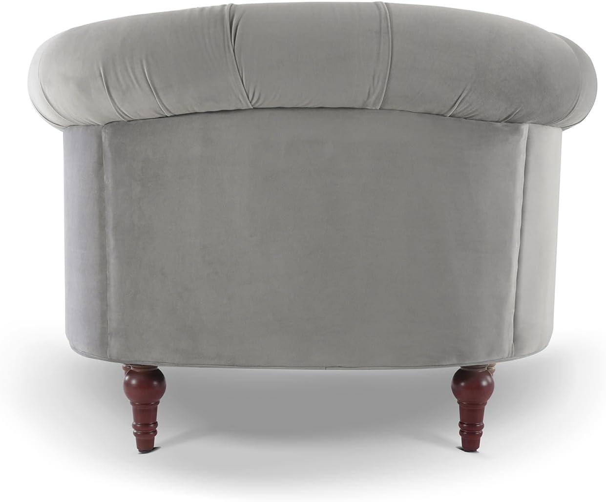 La Rosa Victorian Tufted Accent Chair Opal Grey