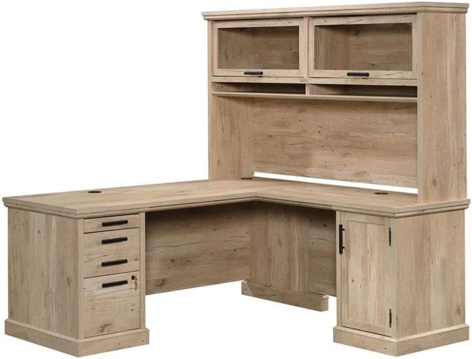 Sauder Mason Peak Engineered Wood L-Shaped Desk in Prime Oak