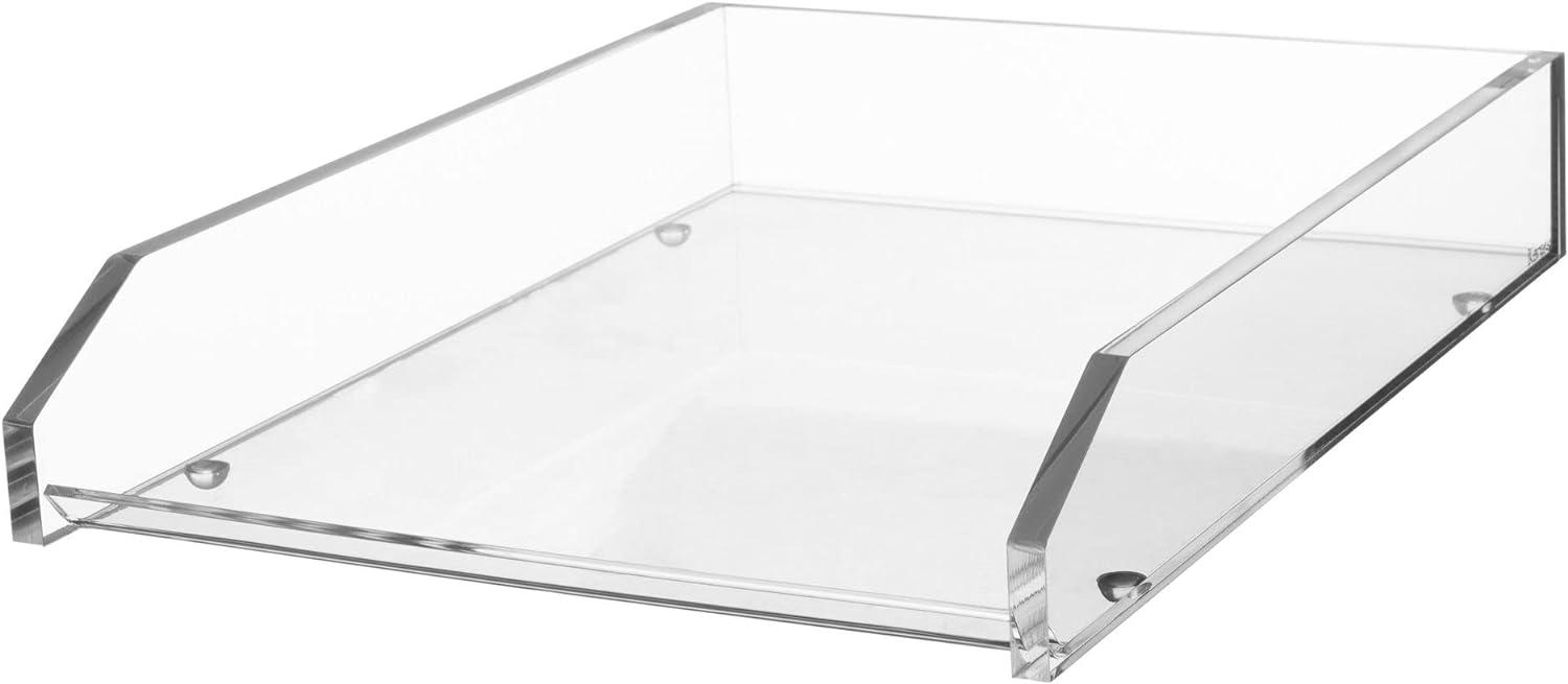 Clear Acrylic Stackable Large Letter Tray with Non-Skid Feet