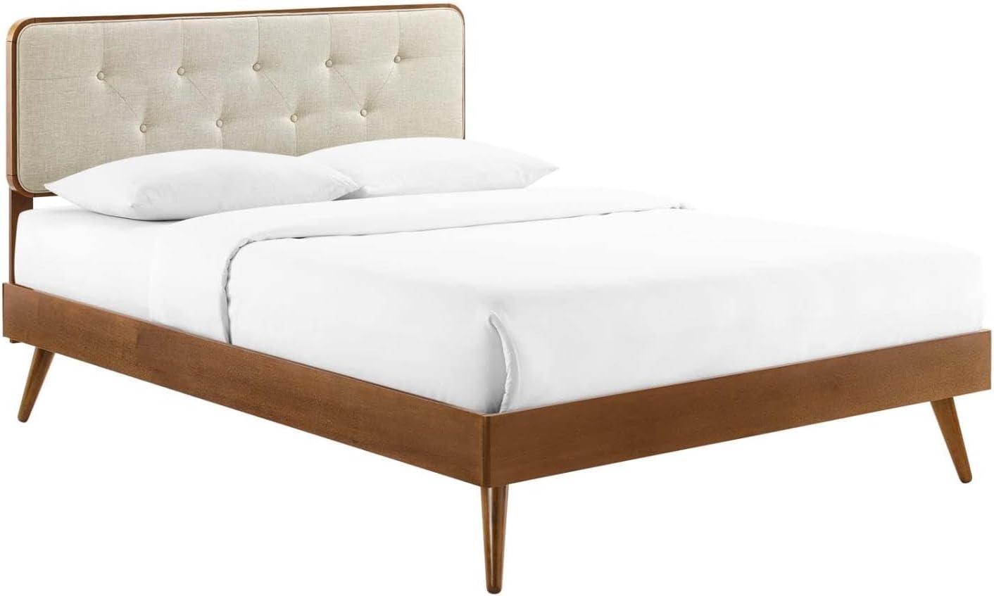 Bridgette Wood Platform Bed with Splayed Legs