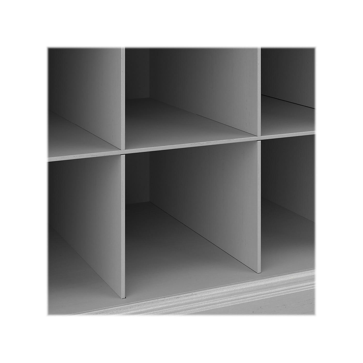 Woodland 40W Shoe Storage Bench with Shelves in Cape Cod Gray - Engineered Wood
