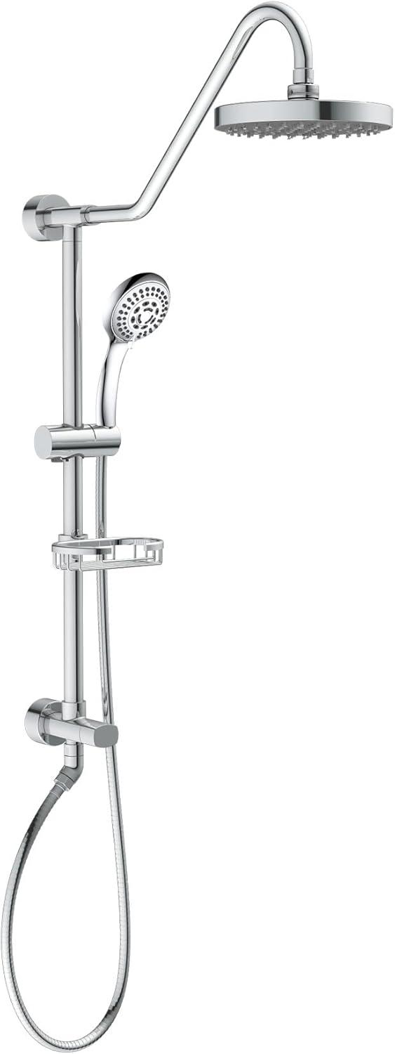 Chrome Adjustable Height Rain Shower System with Handheld