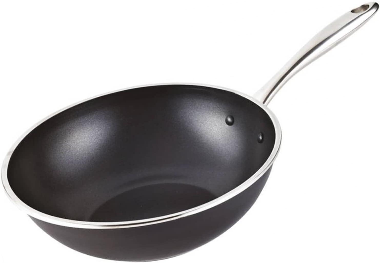 MAGEFESA Prisma 11" Stainless Steel Wok with Triple-Layer Nonstick Coating, Induction-Compatible, Oven & Dishwasher Safe, Stir-Fry Pan
