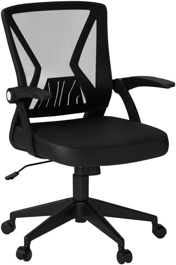 Ergonomic Black Mesh Swivel Task Chair with Adjustable Arms