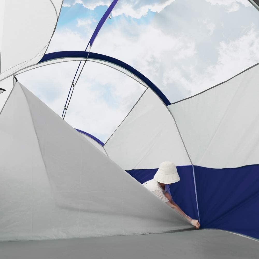 Blue 8-Person Two-Room Three-Season Dome Camping Tent