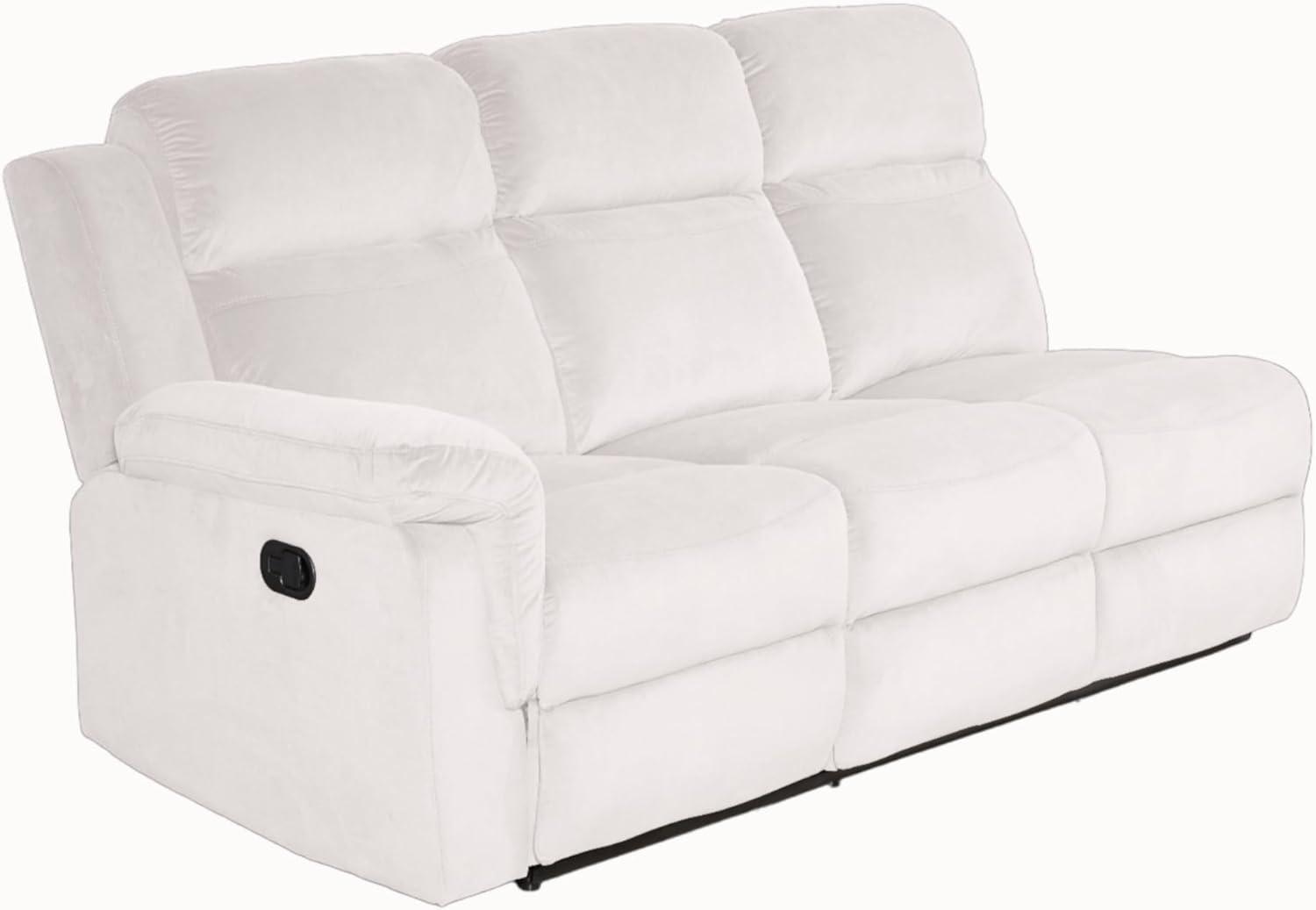 Beige Recliner Sectional Sofa with Ottoman and Cup Holder