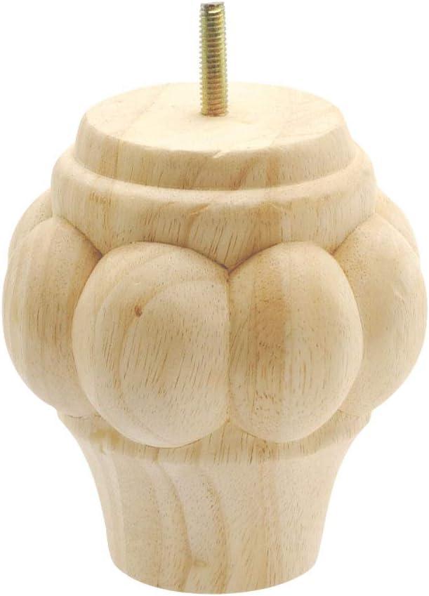 Architectural Products by Outwater L.L.C. 5 in x 4-1/2 in Unfinished Solid Hardwood Round Sofa Leg (Set of 4)