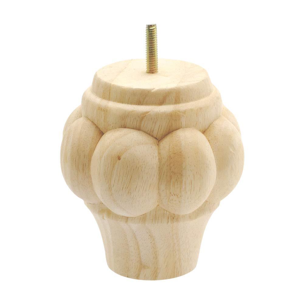 Architectural Products by Outwater L.L.C. 5 in x 4-1/2 in Unfinished Solid Hardwood Round Sofa Leg (Set of 4)