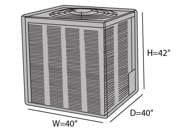 Covermates Air Conditioner Cover – Durable Weather-Resistant Protection for Outdoor Units, Ultima 600D Polyester, 40W x 40D x 42H, Ripstop Grey