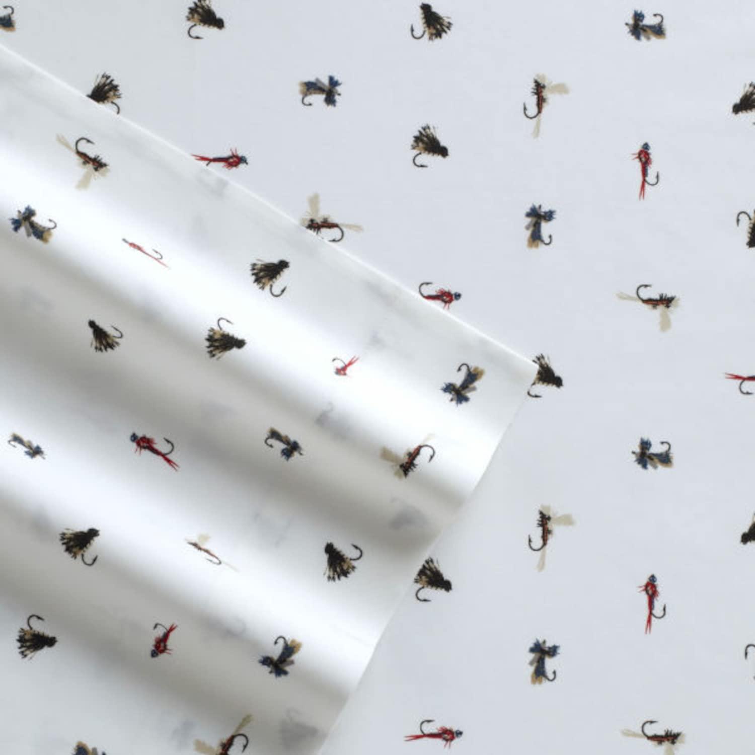 Twin XL Printed Pattern Sheet Set Fishing Flies - Eddie Bauer