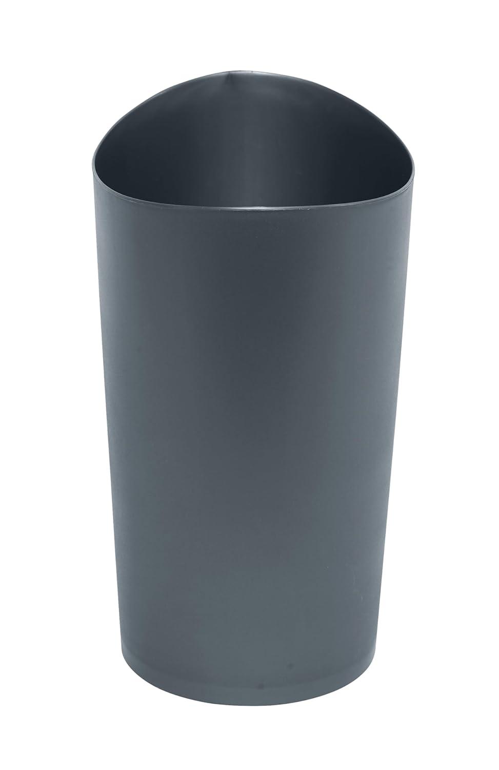 Gray Plastic Bathroom Vanity Wastebasket, 2.25 Gallon