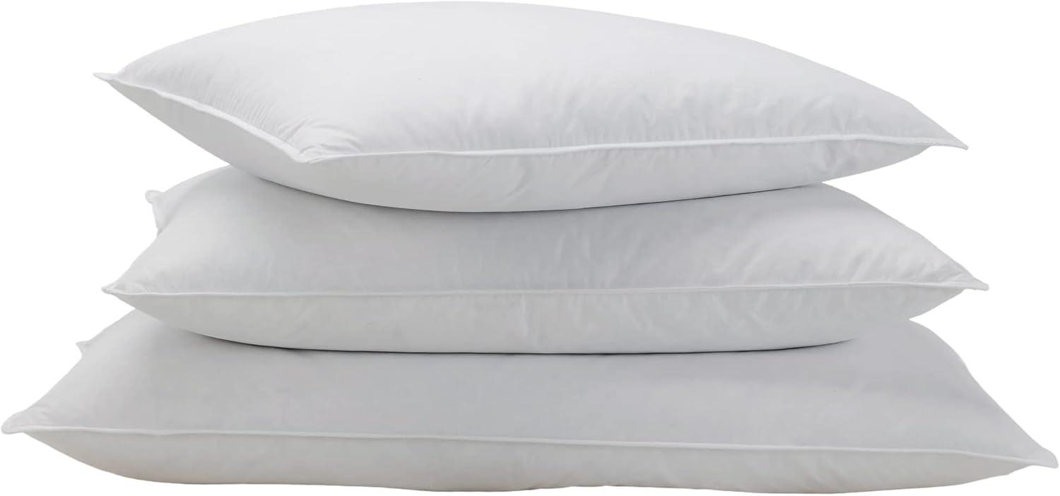 Standard White Duck Down Hypoallergenic Bed Pillow