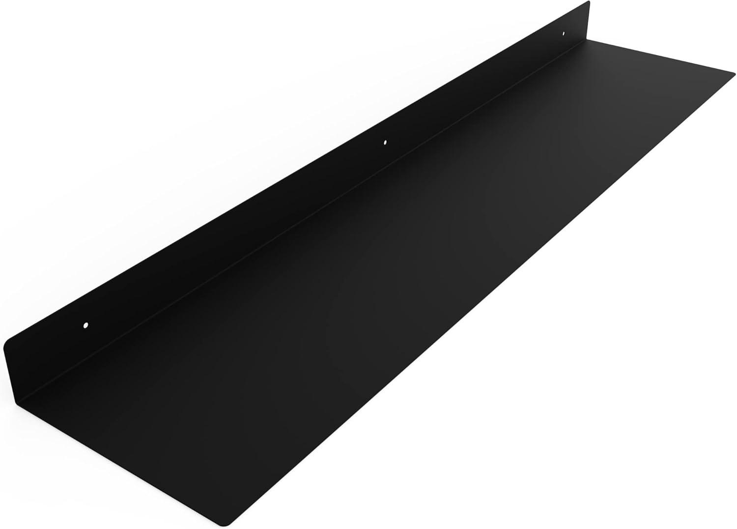 Linear Floating Shelf - Steel Industrial Heavy Duty Metal Wall Mounted Diy Designed Shelf 48-Inch X 8-Inch X 2.5-Inch - Black Powder Coated (36" X 8" X 2.5", Powder Coated Black)