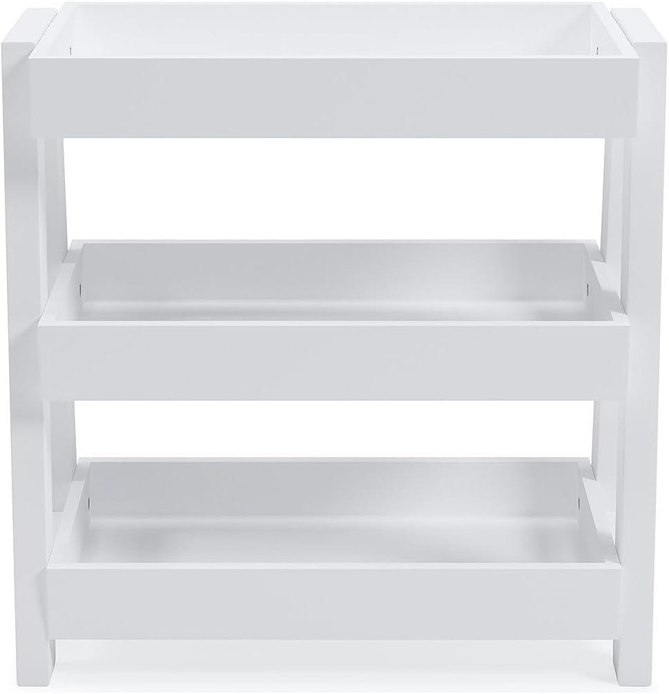 Accent Table with 3 Tier Tray Design Shelves White - Saltoro Sherpi