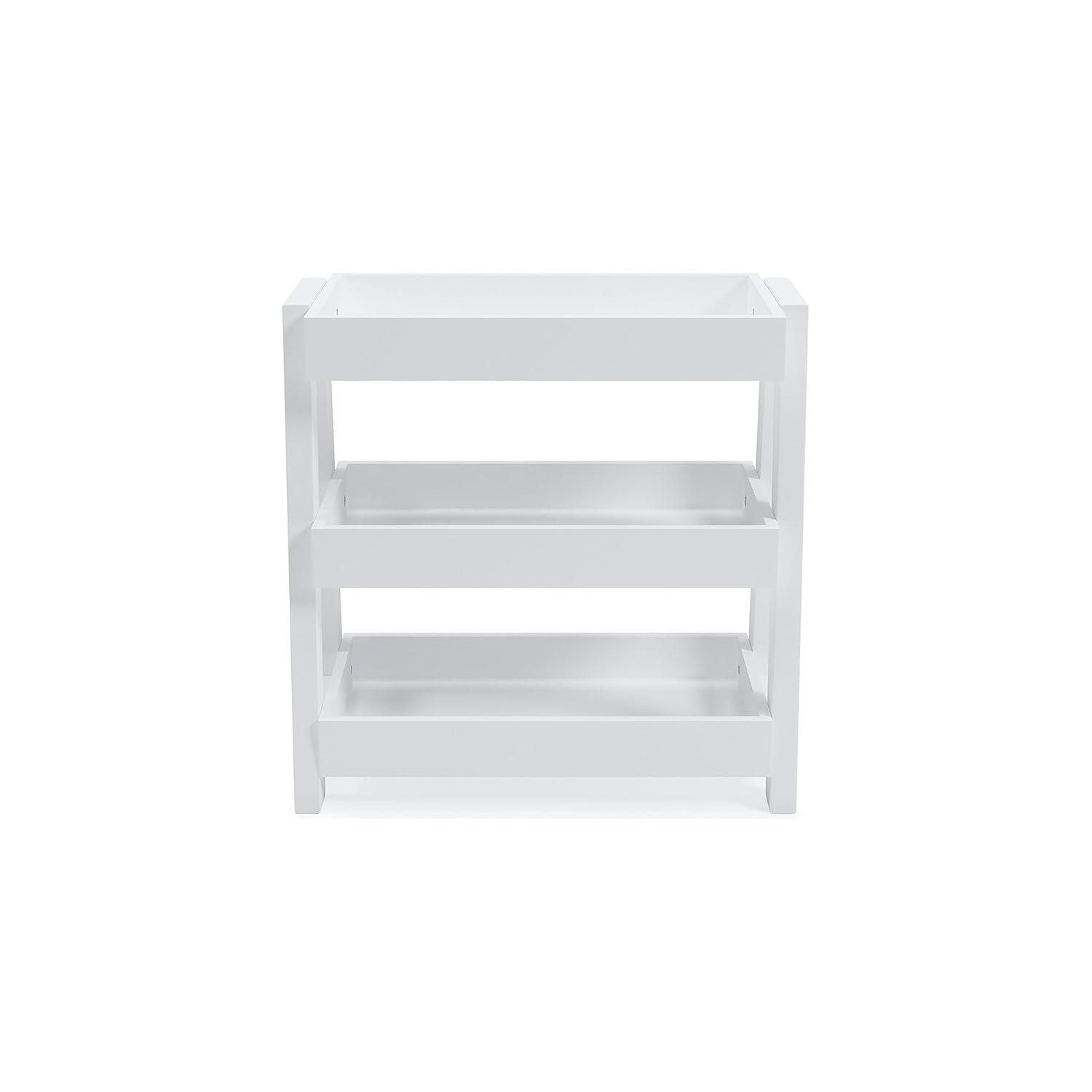 Accent Table with 3 Tier Tray Design Shelves White - Saltoro Sherpi