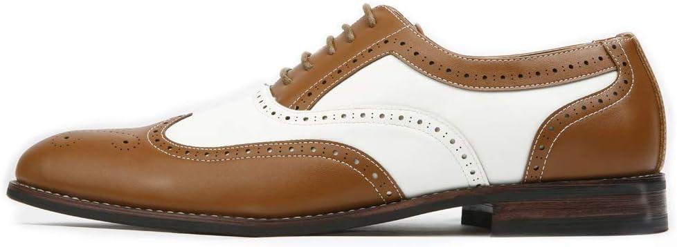Ferro Aldo Arthur MFA139001D Mens Wingtip Oxford Spectator Dress Shoes, in Brown & White, Men's Size 11