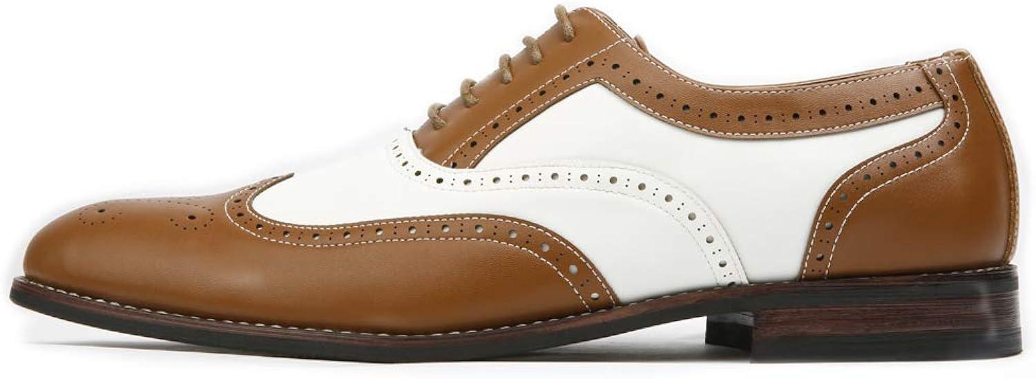 Ferro Aldo Arthur MFA139001D Mens Wingtip Oxford Spectator Dress Shoes, in Brown & White, Men's Size 11