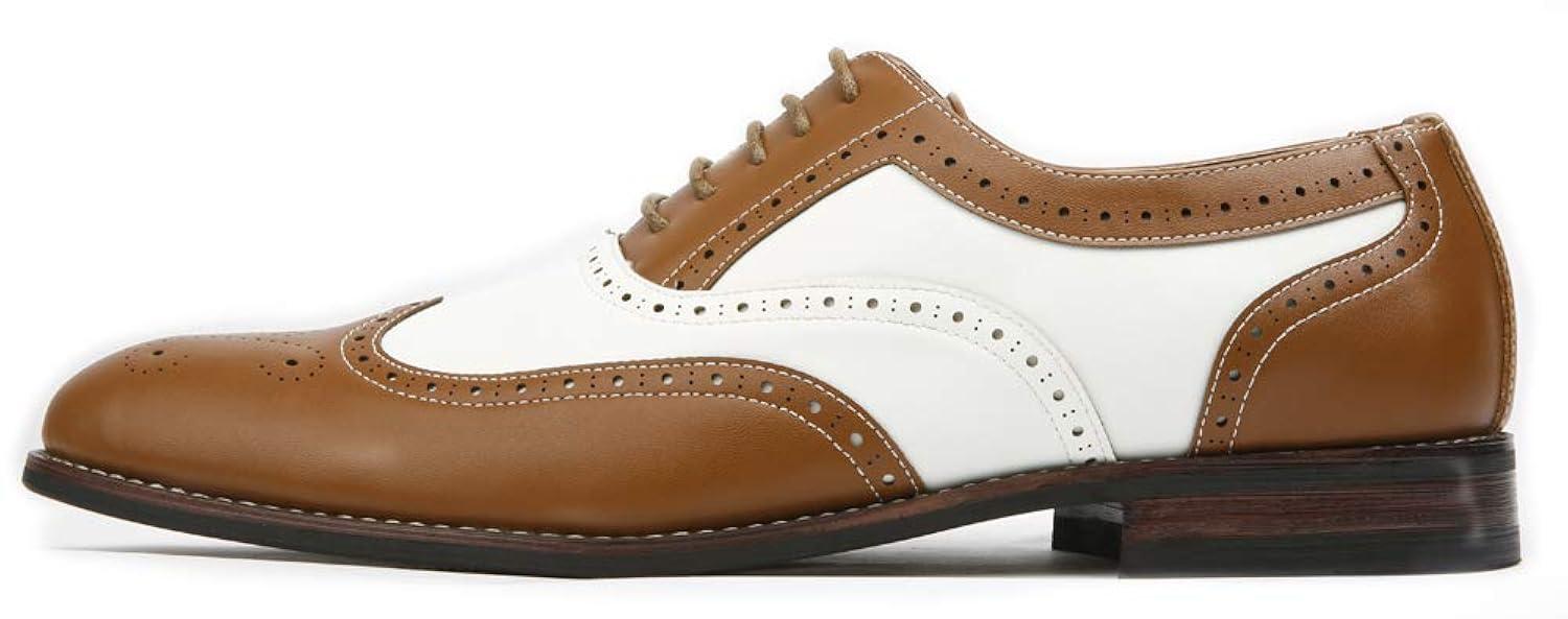 Ferro Aldo Arthur MFA139001D Mens Wingtip Oxford Spectator Dress Shoes, in Brown & White, Men's Size 11