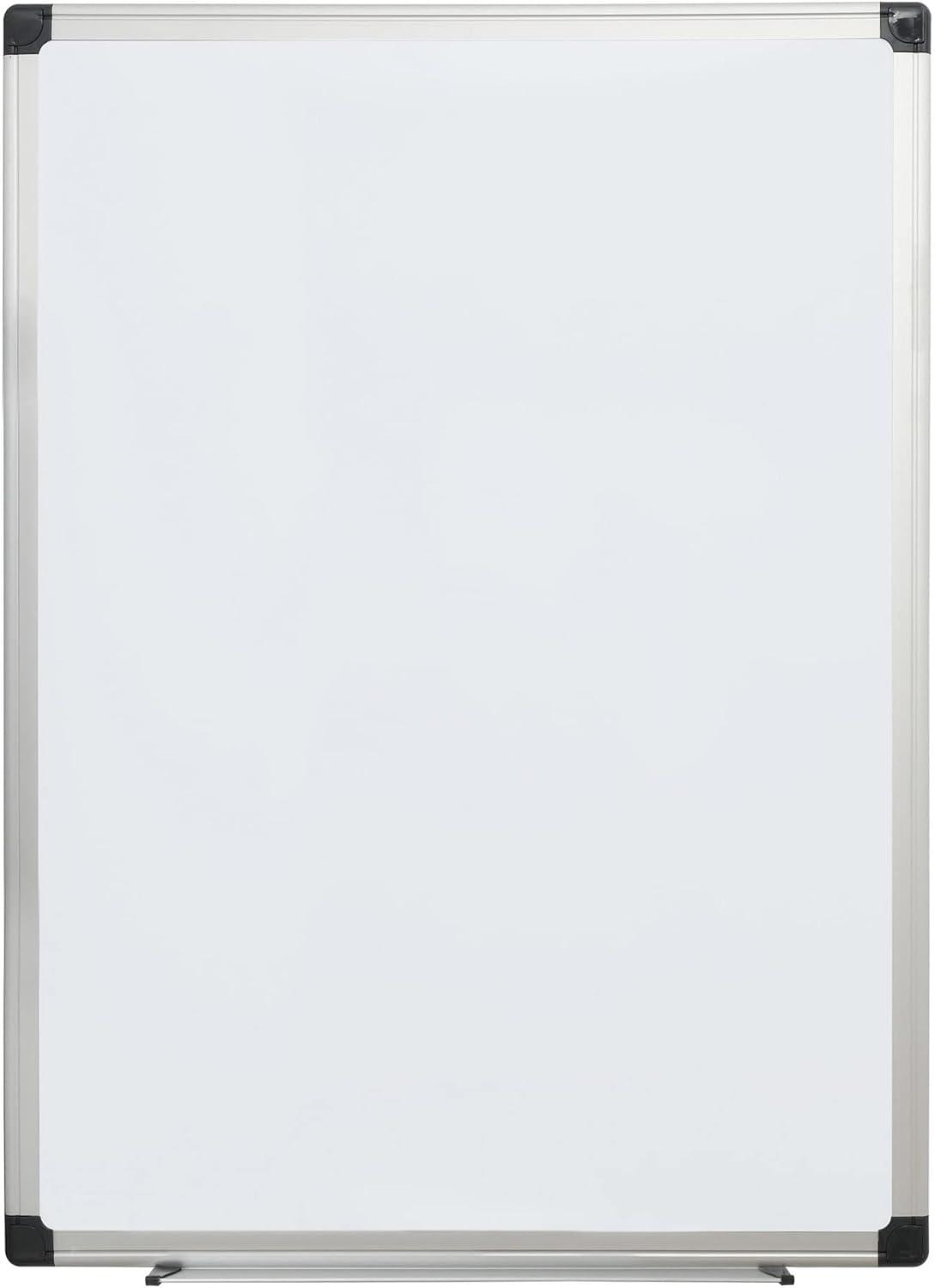 Standard 48" x 36" Non-Magnetic Melamine Dry-Erase Board with Silver Aluminum Frame