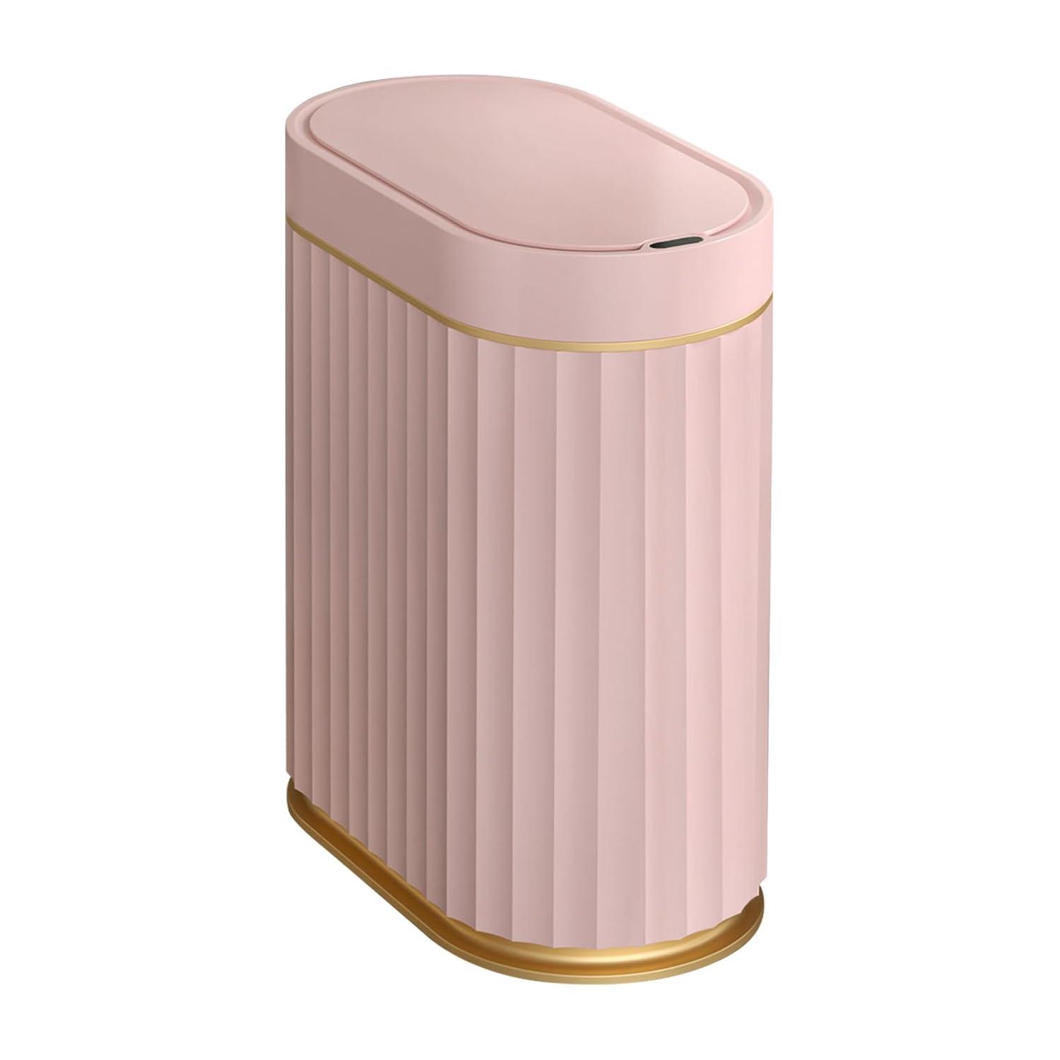 Fashion Finesse Bathroom Trash Can With Lid -  2 Gallon Sensor Trash Bin, Automatic Narrow Garbage Can, Waterproof Smart Trash Can, Slim Motion Sensor Waste Bins For Bathroom, Living Room, Office
