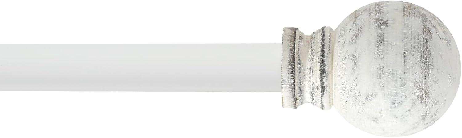 Deco Window Adjustable Curtain Rod for Windows 44 to 120 In Extendable Heavy Duty Iron Drapery Pole with Finials