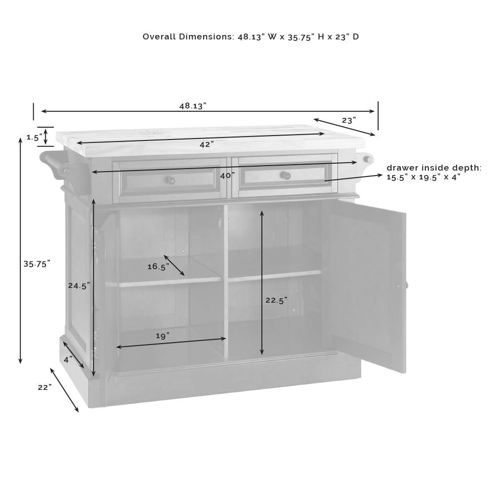 Oxford Kitchen Island with 2 Upholstered Saddle Stools Black - Crosley: Pass-Through Storage, Towel Bars, Wood Veneer