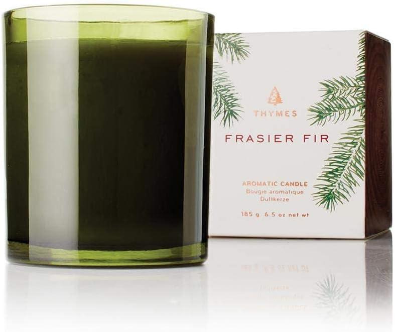 Frasier Fir Green Embossed Glass Scented Candle 6.5 oz