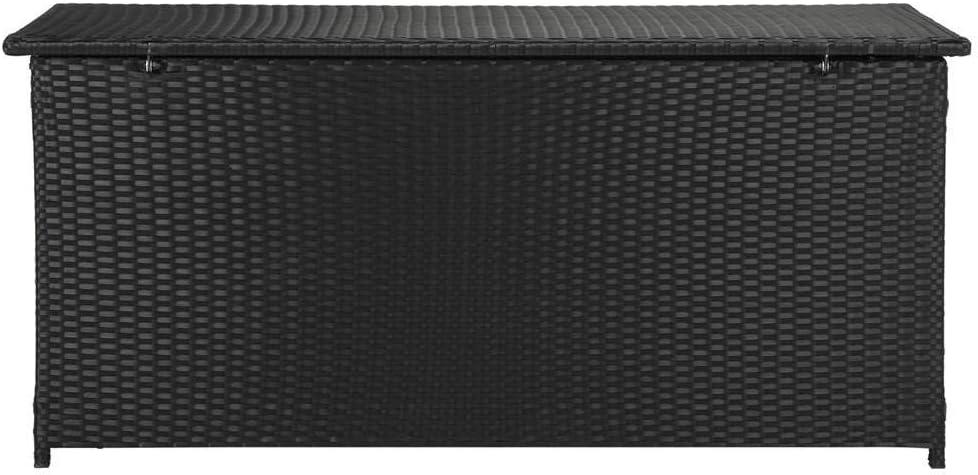 Cosima 53 Inch Wide Outdoor Storage Box - Black - Safavieh