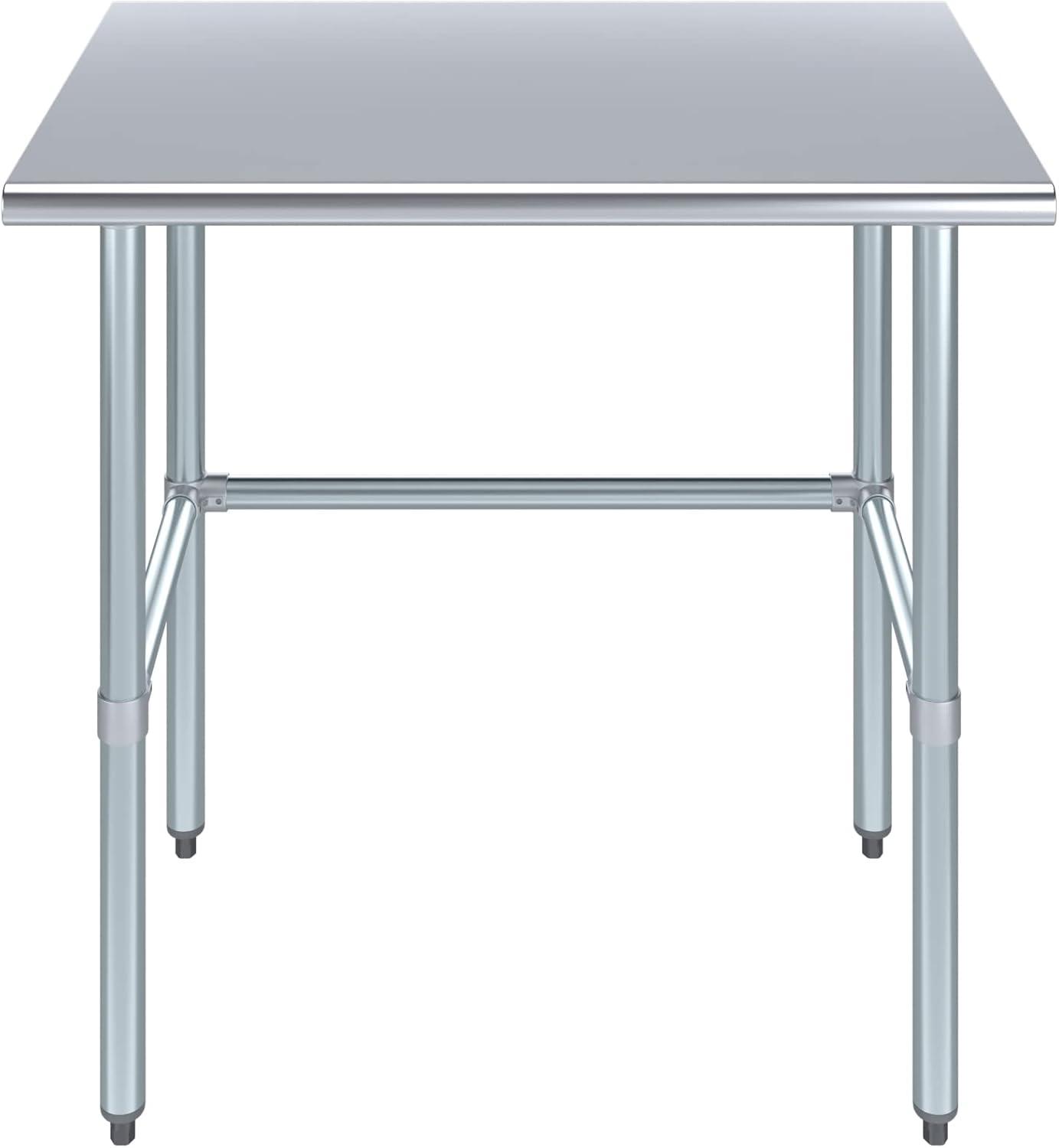 AmGood 24 in. x 36 in. Open Base Stainless Steel Work Table | Residential & Commercial