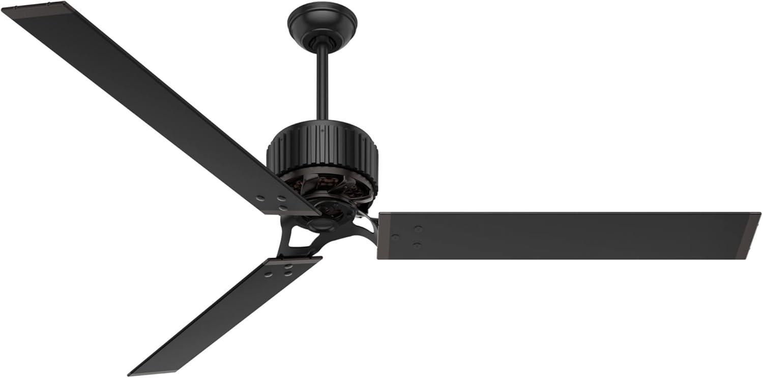 Matte Black 72" Industrial Ceiling Fan with Remote and Reversible Blade