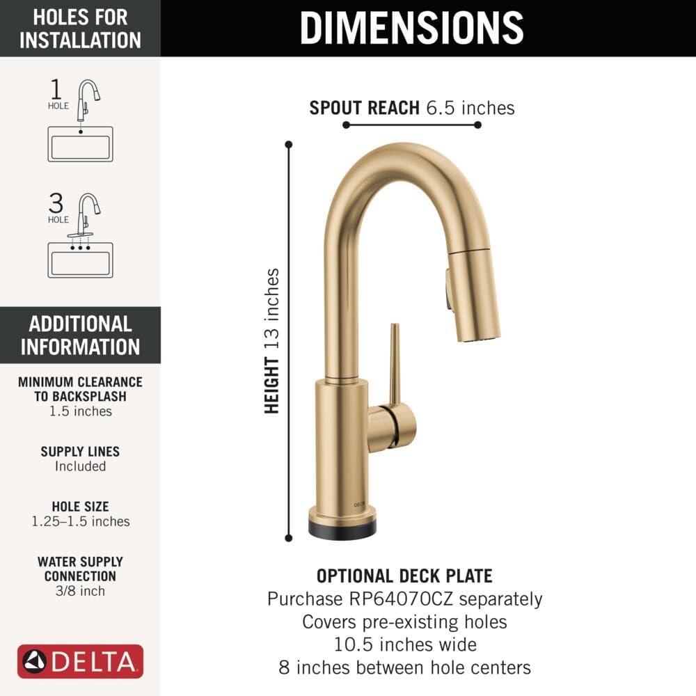 Modern Deck-Mounted Pull-Out Spray Faucet in Stainless Steel and Bronze