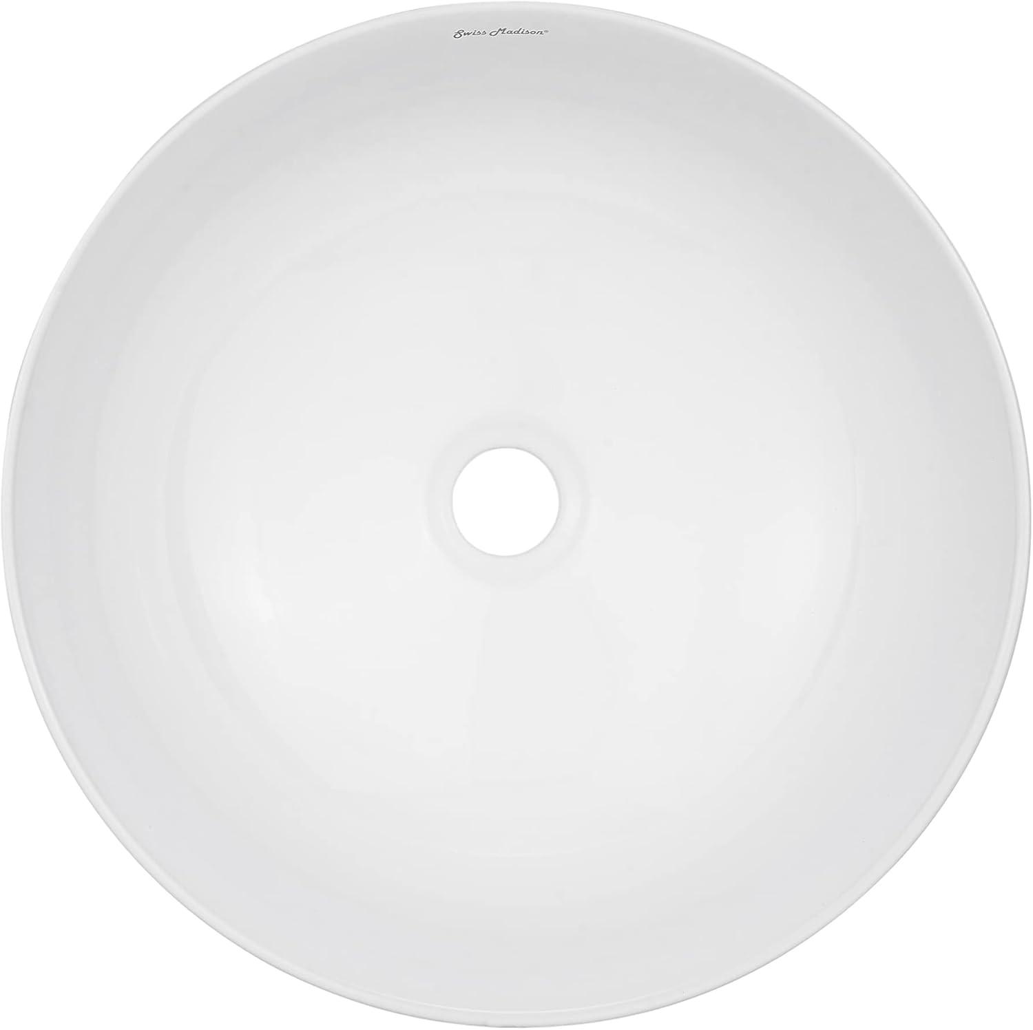 Chaux 16" Round White Ceramic Vessel Sink