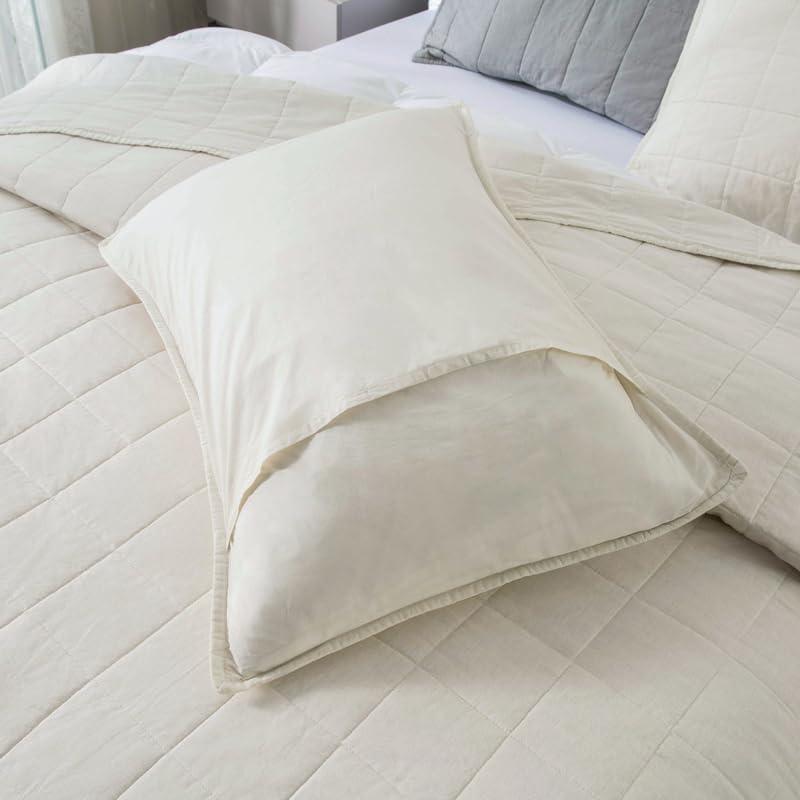 MeadowPark  Box Stitch Stone Washed Linen Blend Quilt & Pillow Shams Set & Reviews | Wayfair