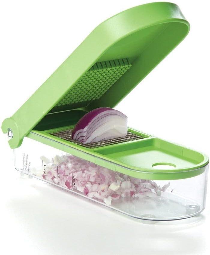 Prepworks Onion Chopper Green: Manual Vegetable Dicer, Dishwasher-Safe, ABS & Stainless Steel