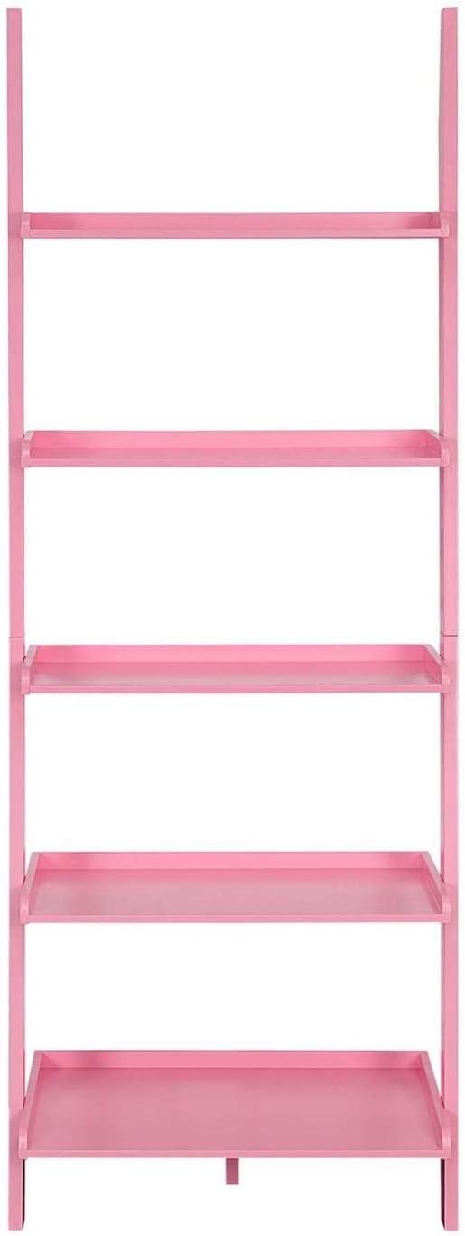 American Heritage Light Pink 5-Tier Wooden Ladder Bookshelf