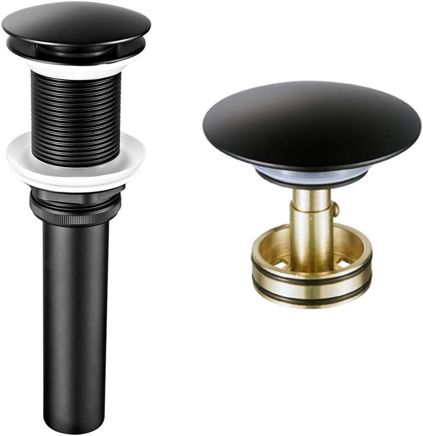 JONKEAN Bathroom Pop Up Drain Without Overflow,Vanity Vessel Sink Drain with Detachable Strainer Basket,Pop Up Drain Stopper Hair Catcher, Built-in Anti-Clogging Strainer(Brushed Gold)