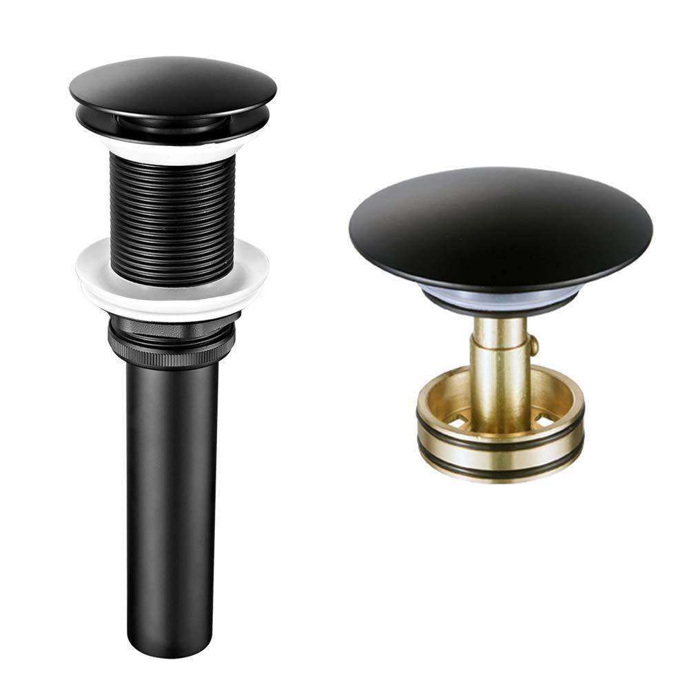 JONKEAN Bathroom Pop Up Drain Without Overflow,Vanity Vessel Sink Drain with Detachable Strainer Basket,Pop Up Drain Stopper Hair Catcher, Built-in Anti-Clogging Strainer(Brushed Gold)