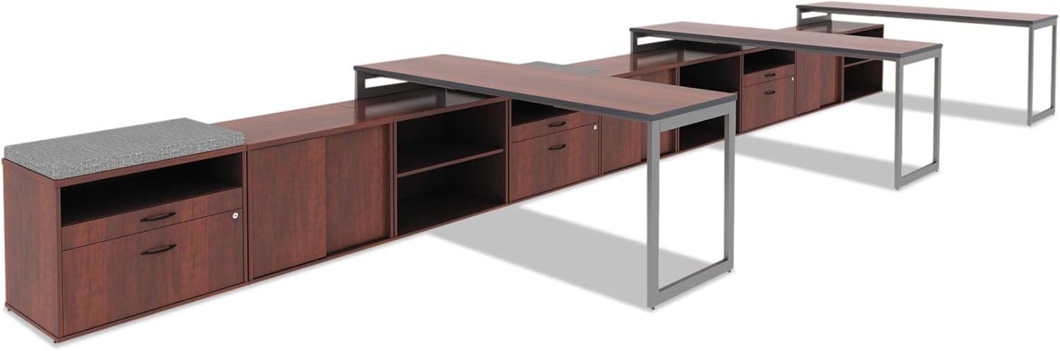 Alera Open Office Desk Series Adjustable O-Leg Desk Base, 47.25 to 70.78w x 23.63d x 28.5h, Silver