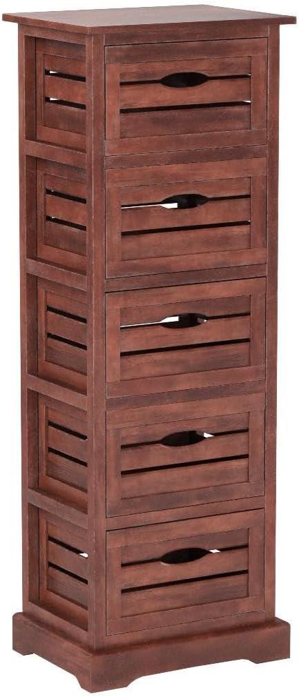 Coastal Charm Cherry Pine 5-Drawer Lingerie Cabinet