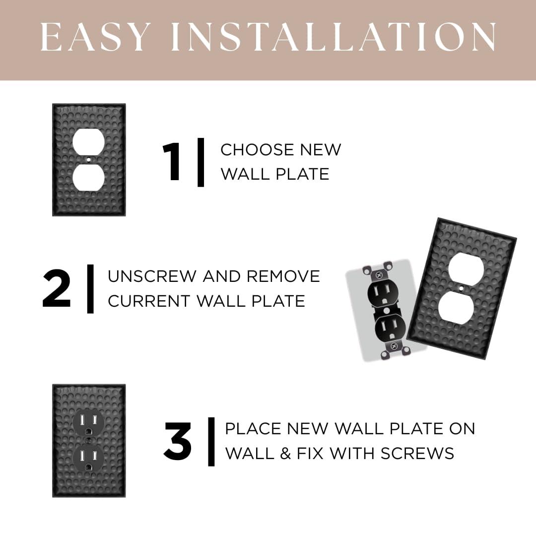 Monarch Abode Hand Hammered 1 - Gang Blank Standard Wall Plate