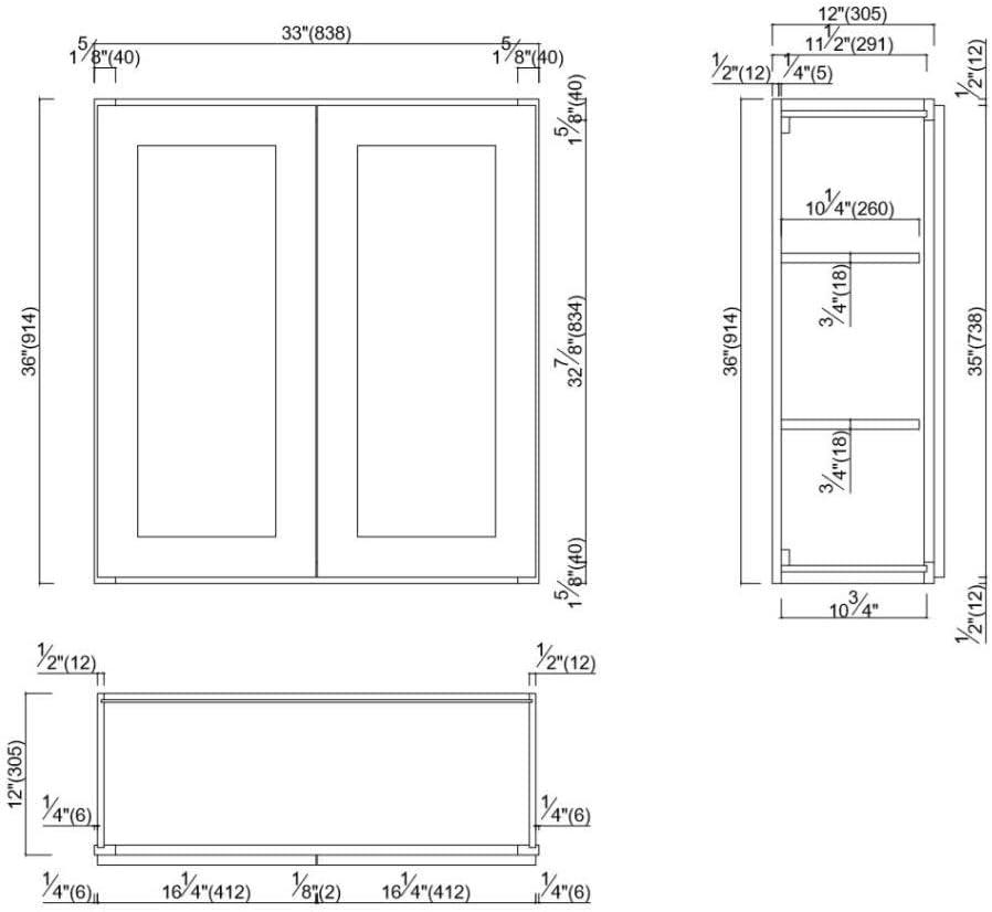 Design House Brookings Mueble de Pared Agitador de 3336 Pulgadas, Marrón, sin Montar, 33 X 36 Pulgadas
