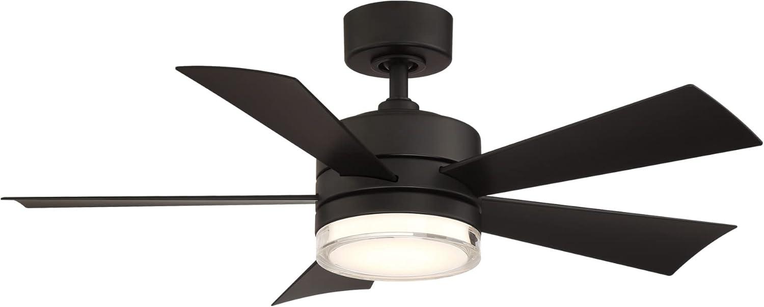 Wynd 5 - Blade Outdoor /Indoor Smart Ceiling Fan with Remote Control and LED Light Kit Included, Works With Alexa and iOS or Android App